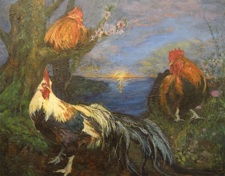 鶏の絵画