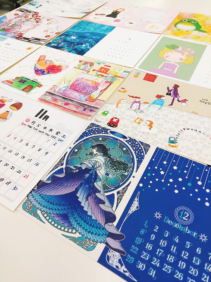 あなたはどの絵がお気に入り オリジナルカレンダー展を終えて イラストレーションコース アートスクール大阪 ブログ