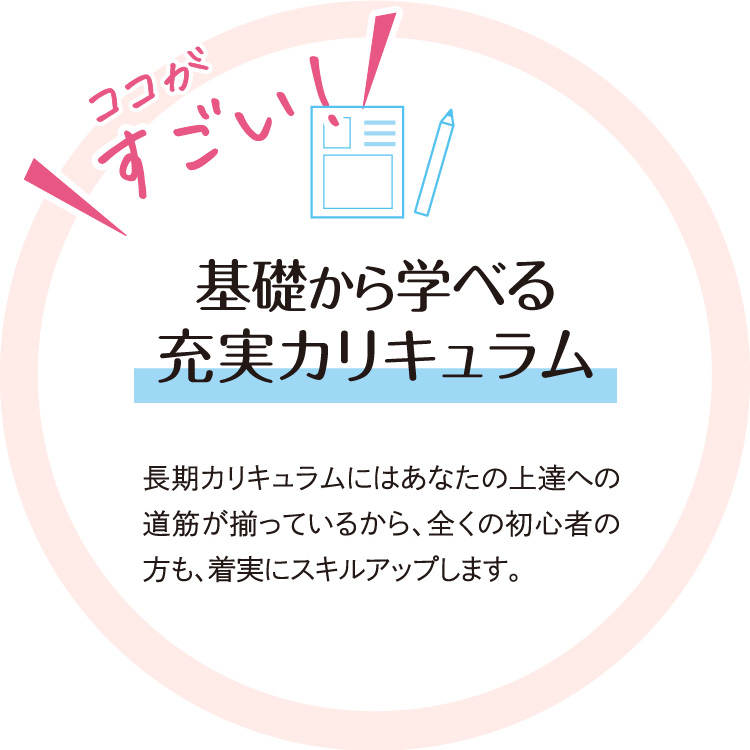 基礎から学べる充実カリキュラム
