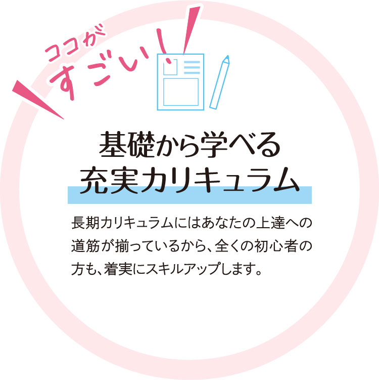基礎から学べる充実カリキュラム