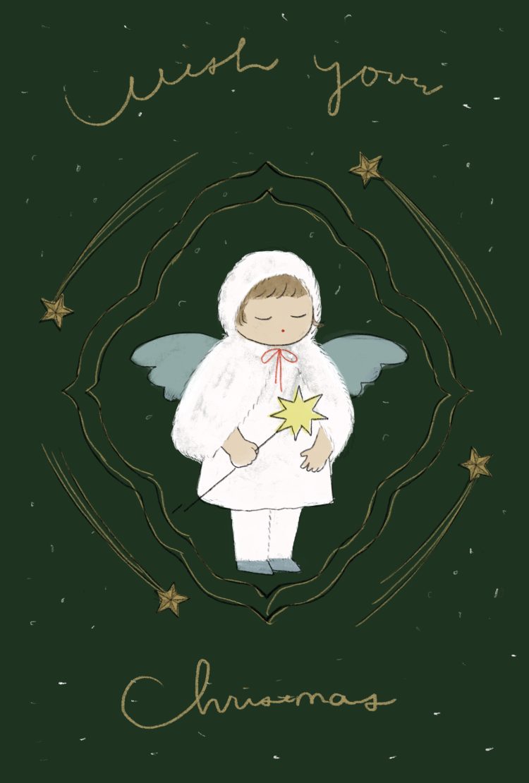クリスマスのオリジナル天使イラスト