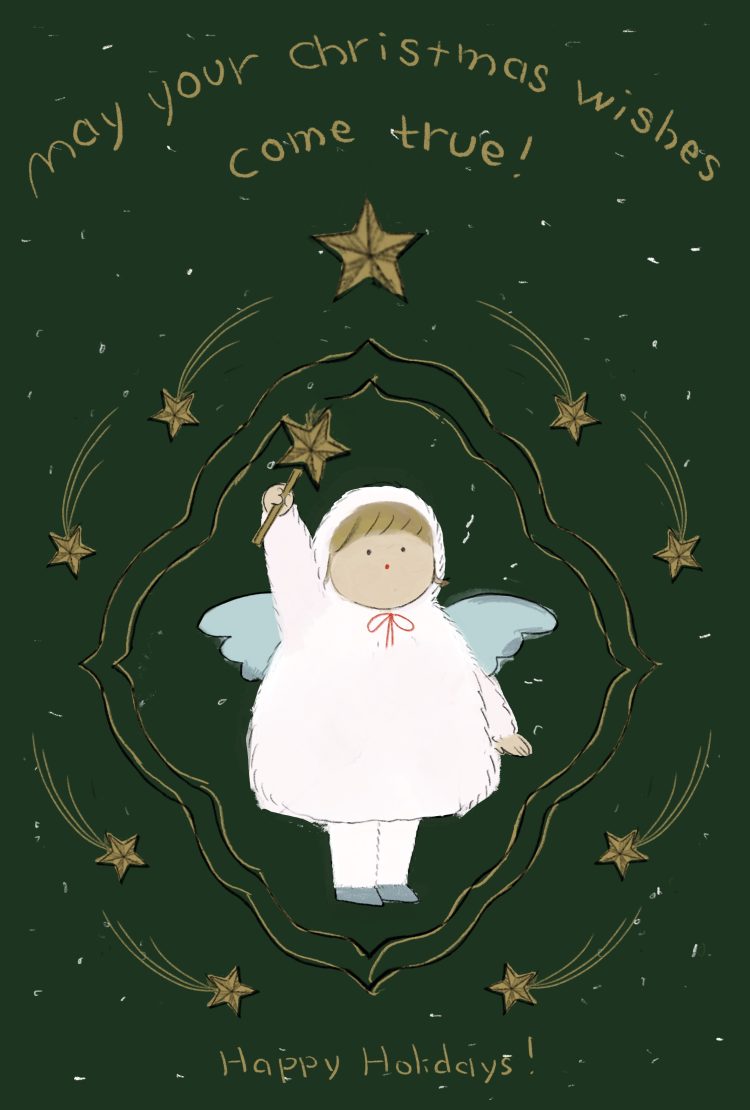 クリスマスのオリジナル天使イラスト